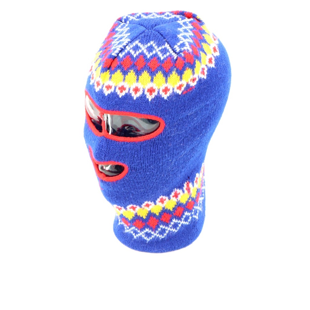 Vintage 90s Streetwear Fair Isle Print 3 Hole Mask